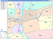 East Hartford  Wall Map Color Cast Style